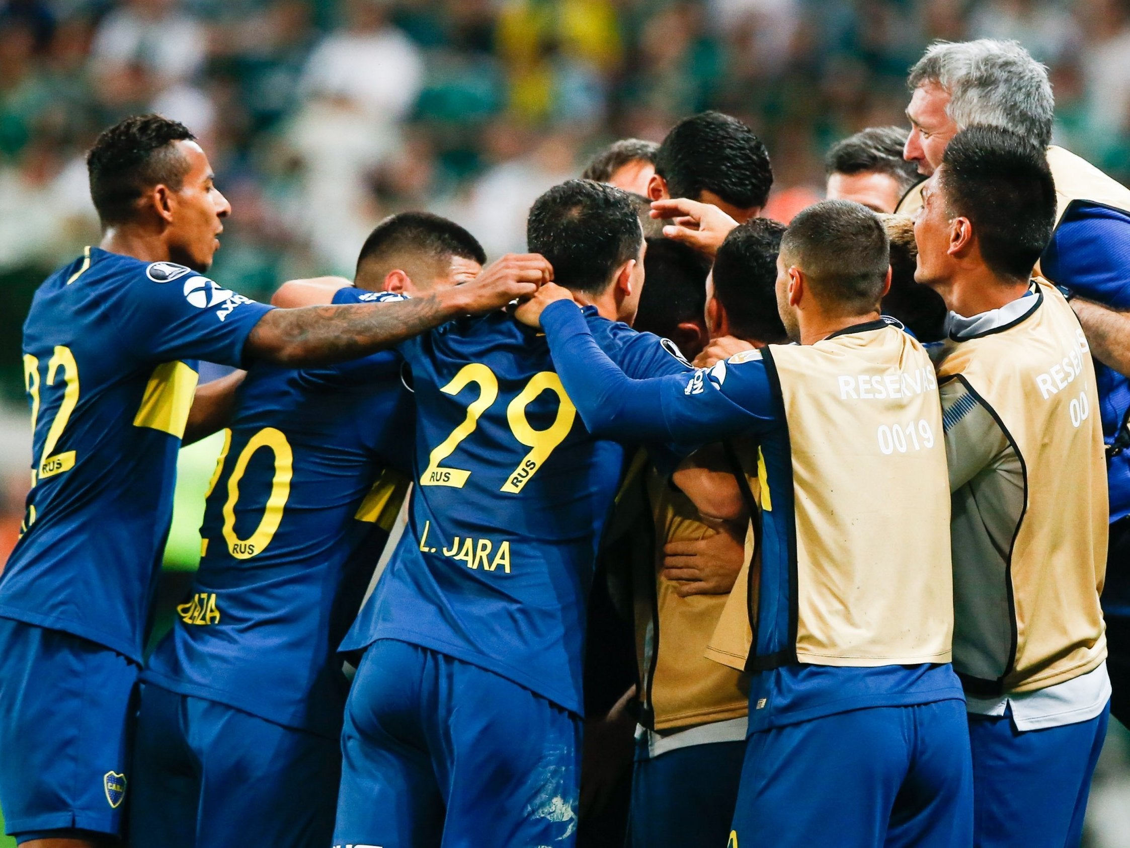 Boca celebrate after scoring