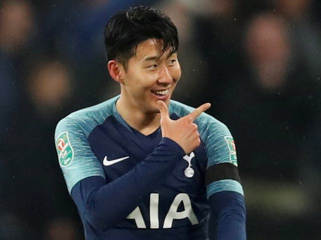 Tottenham's Son Heung-min celebrates scoring their second goal