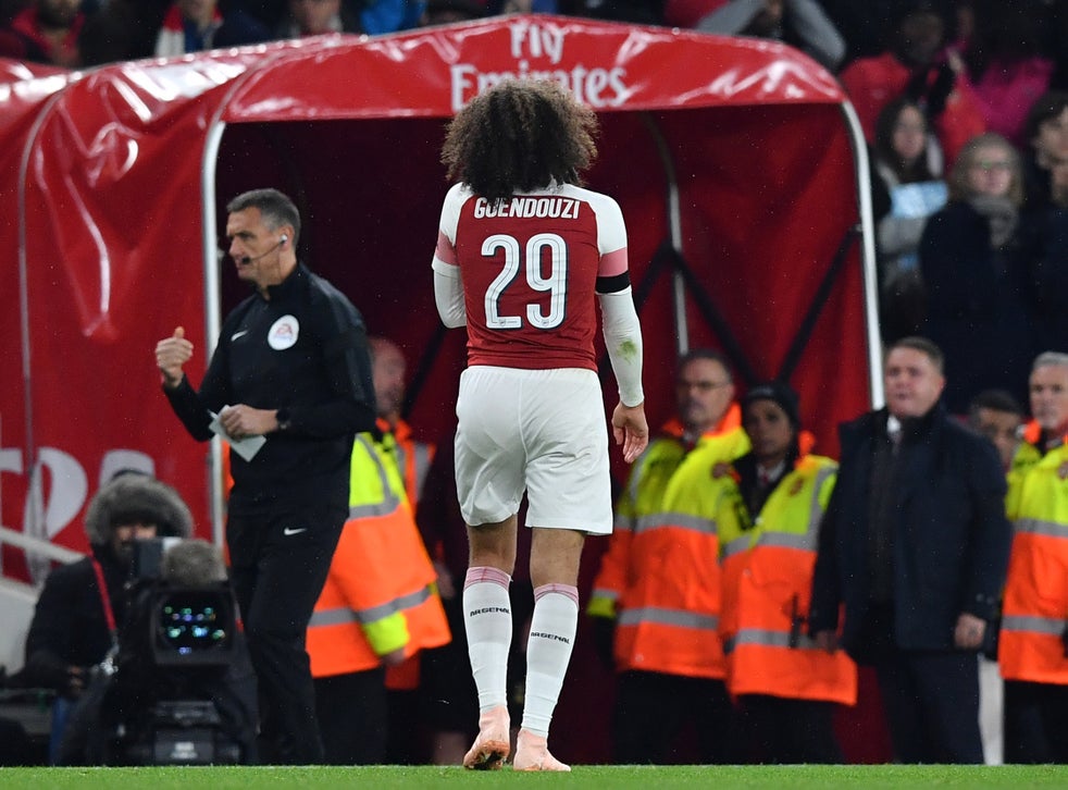 Arsenal News Unai Emery Refuses To Criticise Matteo Guendouzi For His Red Card Ahead Of Liverpool Clash The Independent The Independent