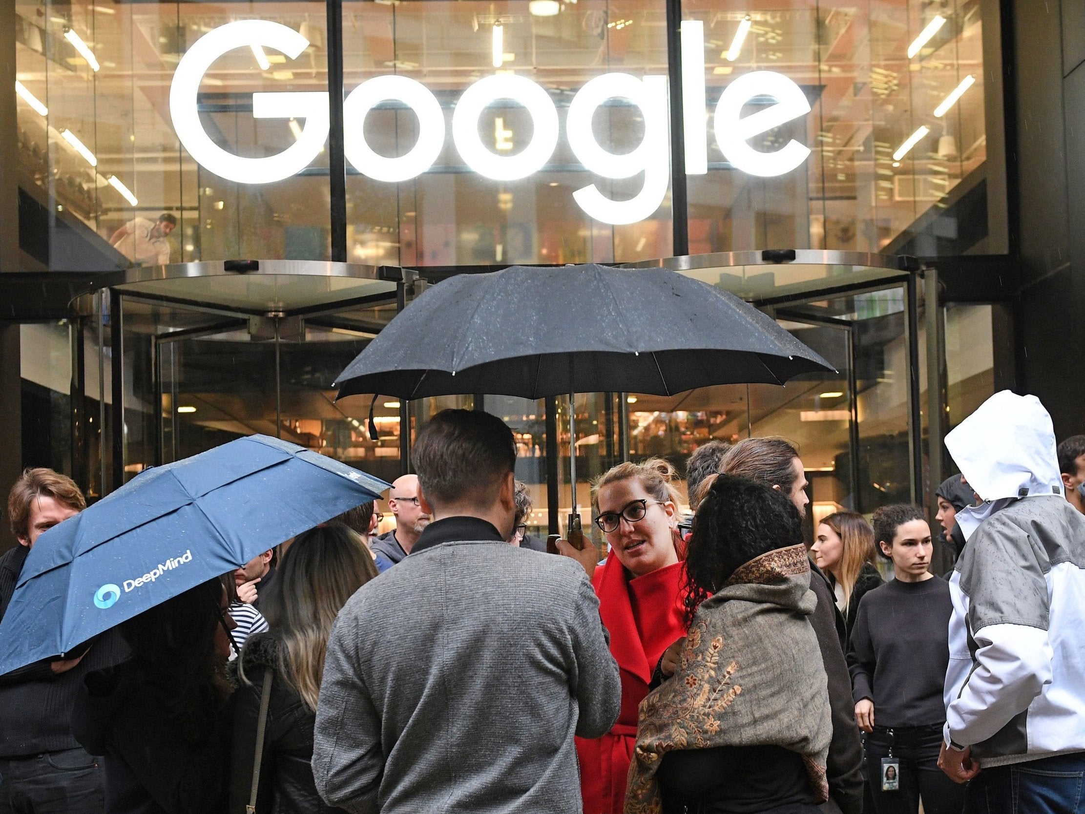 Google staff members staged a walkout at the company’s Granary Square offices in London