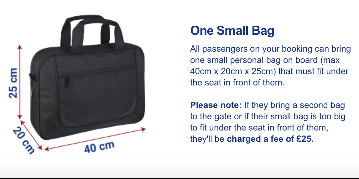 small personal bag ryanair