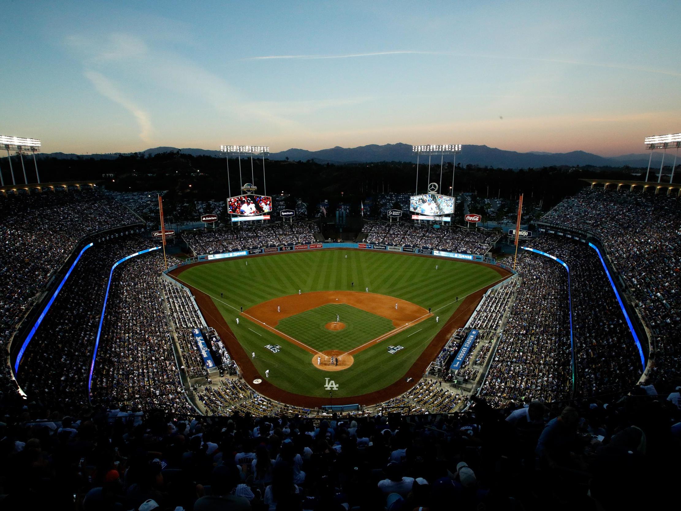 Atmosphere at the Los Angeles Dodgers Salvadoran Heritage Night at News  Photo - Getty Images