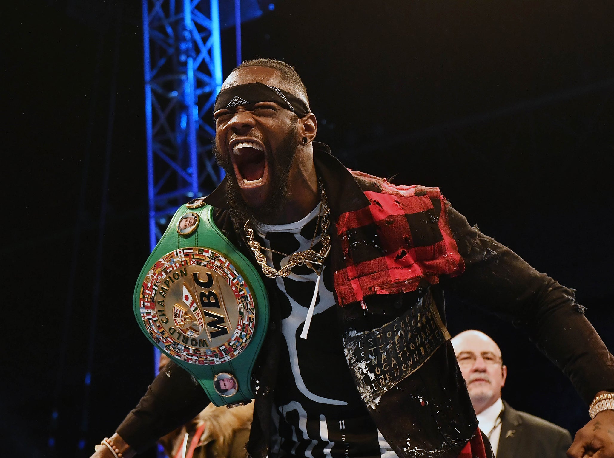 The American with his WBC heavyweight belt