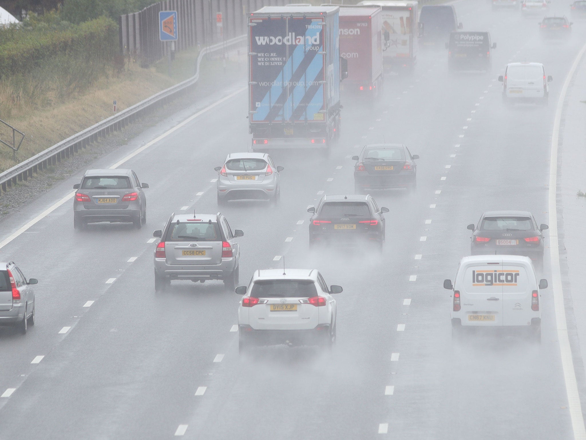 The Met Office has issued a yellow warning and said the downpours will make driving difficult