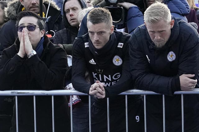 Jamie Vardy and Kasper Schmeichel have both been left devastated by Vichai Srivaddhanaprabha's death