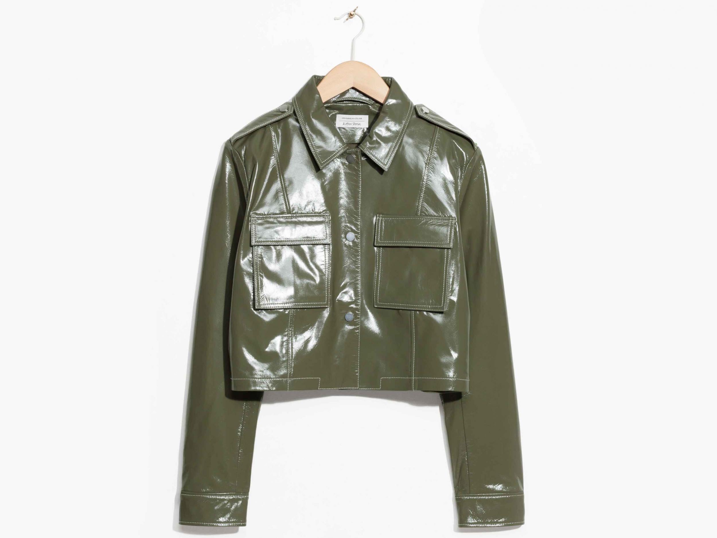 Patent Leather Utilitarian Jacket, ?215, &amp; Other Stories