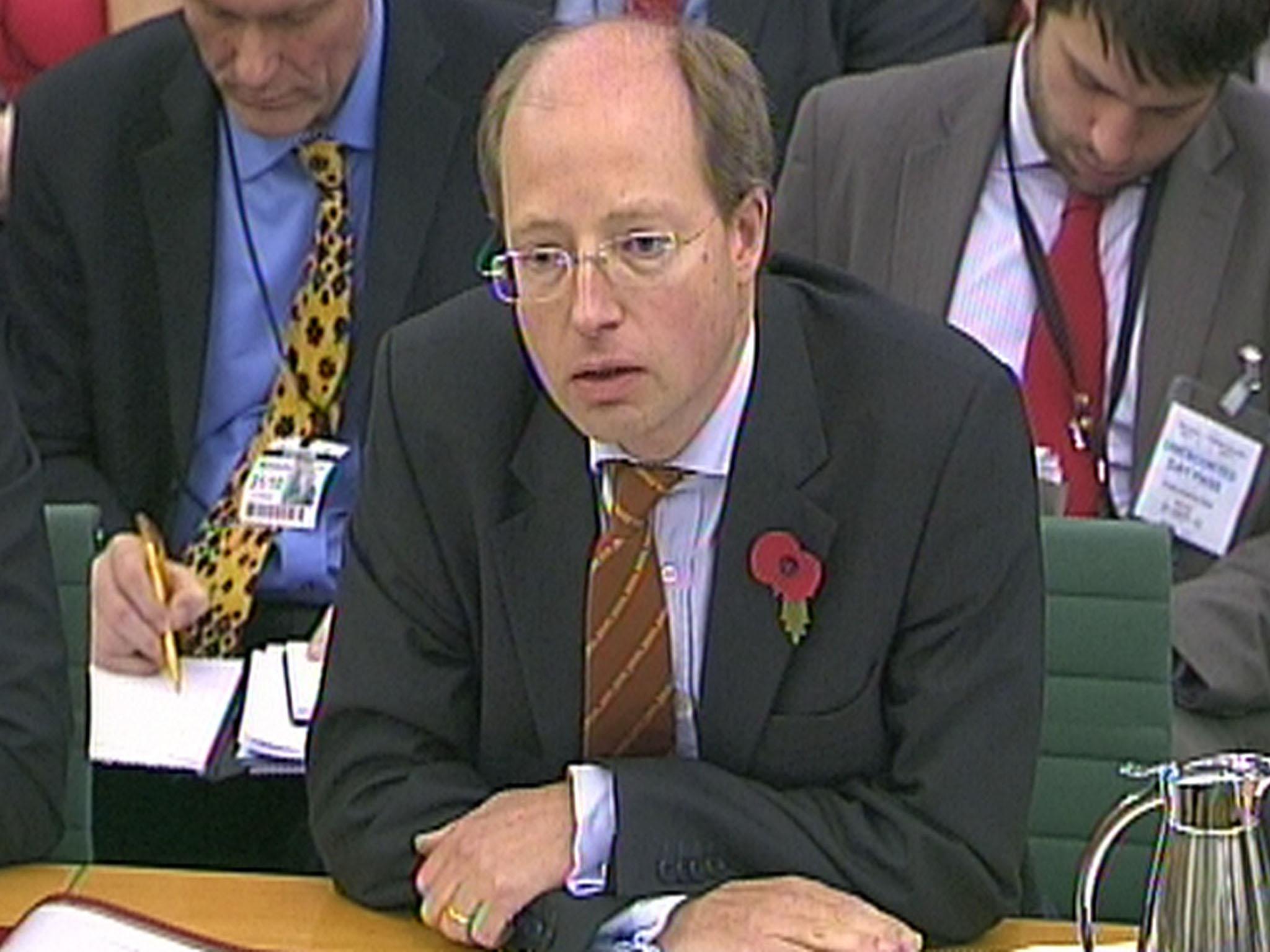 Then Department for Transport (DfT) permanent secretary Philip Rutnam answers questions at the House of Commons Transport Committee over the fiasco surrounding the West Coast rail franchise.