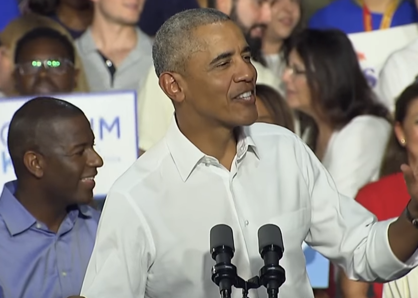 Barack Obama delivers speech to crowd in Miami alongside gubernatorial candidate Andrew Gillum