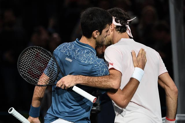 Novak Djokovic beat Roger Federer in the Paris Masters semi-final