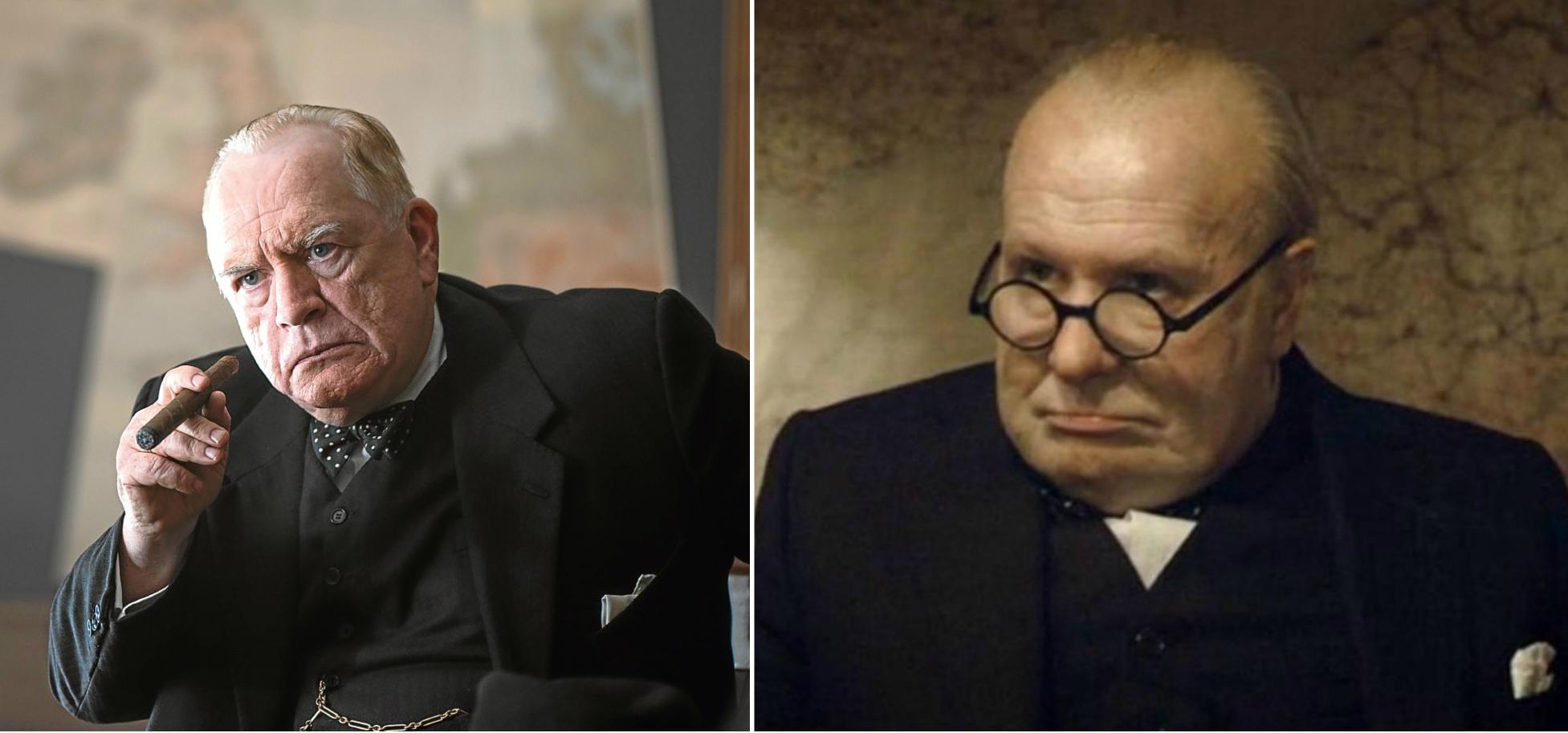 Brian Cox (left) and Gary Oldman (right) in ‘Churchill’ and ‘Darkest Hour’