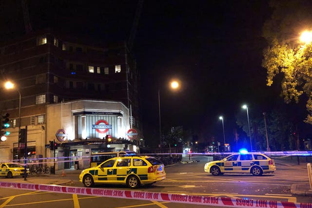 Police activity outside Clapham South tube station after Malcolm Mide-Madariola was fatally stabbed on Friday 2 November