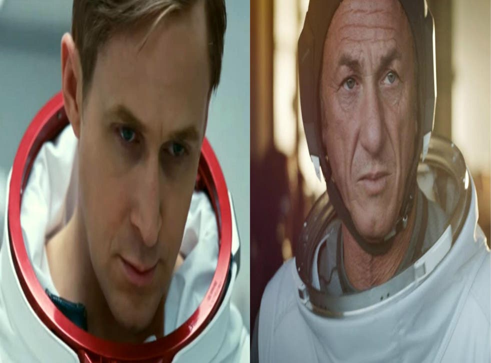 Ryan Gosling in 'First Man' and Sean Penn in 'The First'