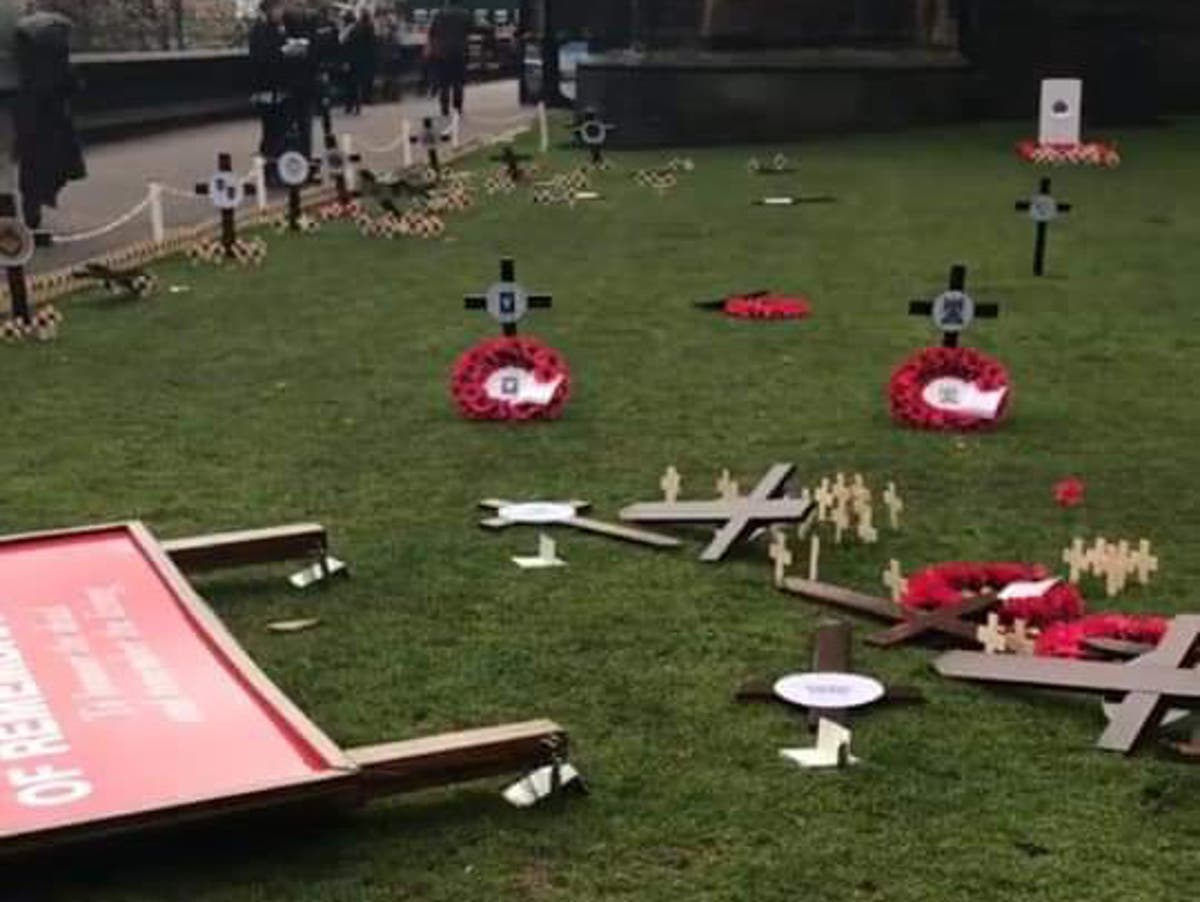 Remembrance garden vandalised in 'deplorable act of malicious violence'