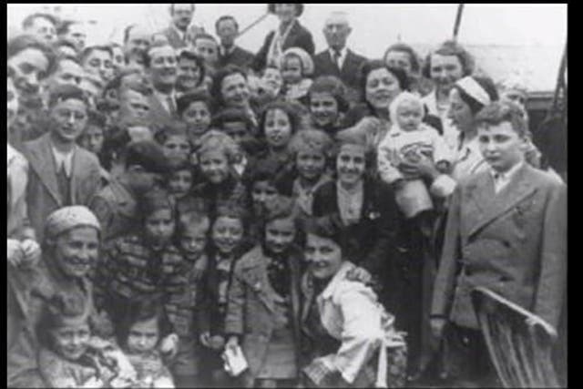 Jewish refugees from Nazi Germany on board the SS St Louis in 1939.  Zilla Coorsh (nee Dresel) is the baby.
