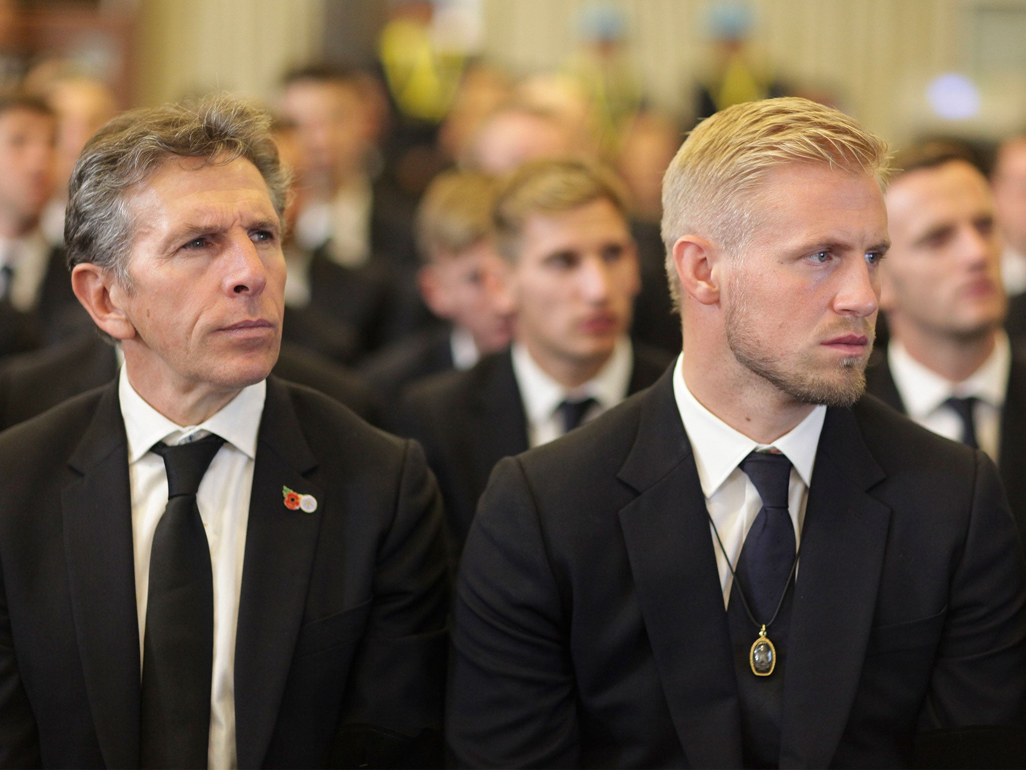 Leicester manager Claude Puel and goalkeeper Kasper Schmeichel were among those in attendance