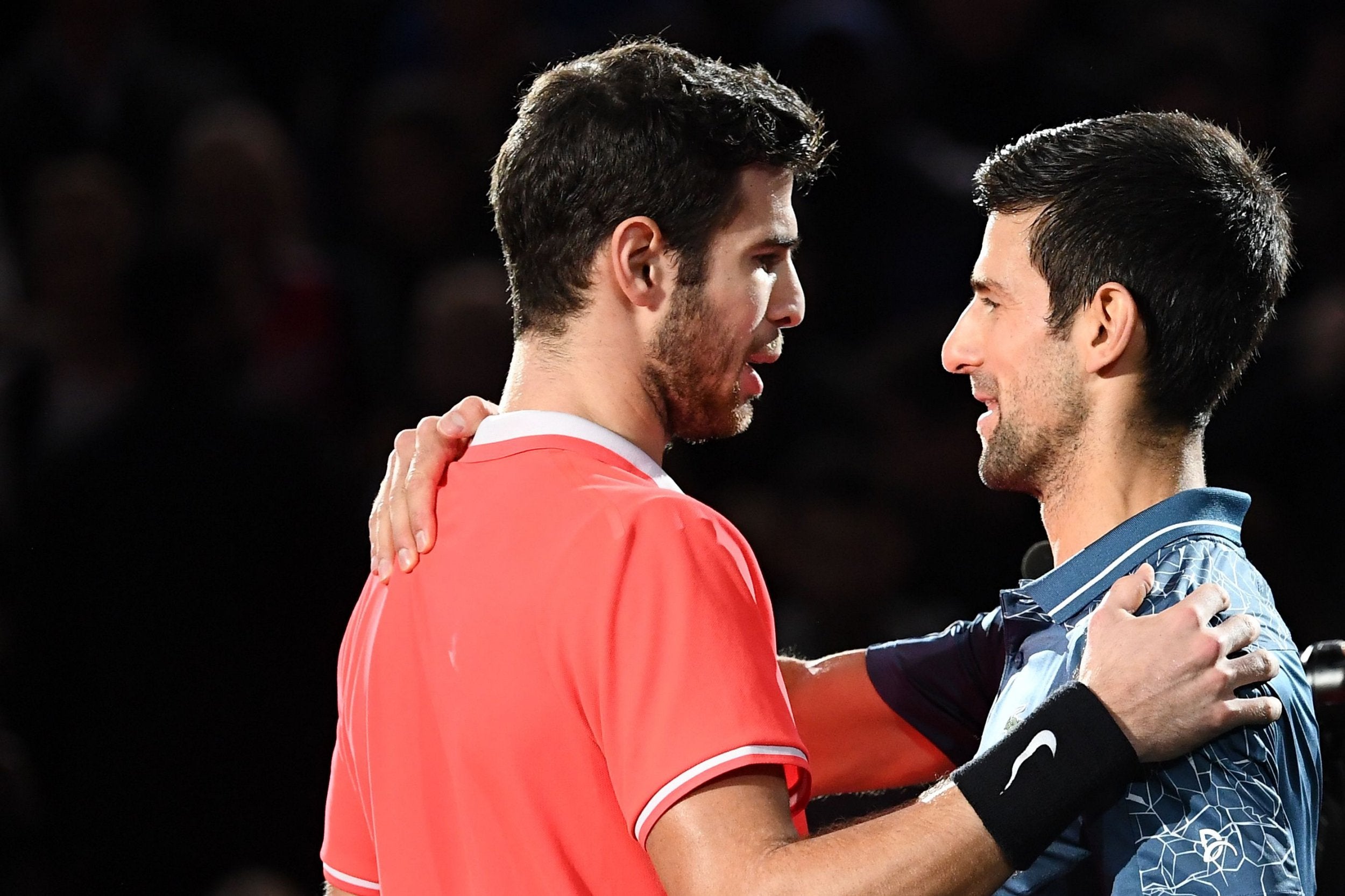 It was only the second time Khachanov and Djokovic have faced one another