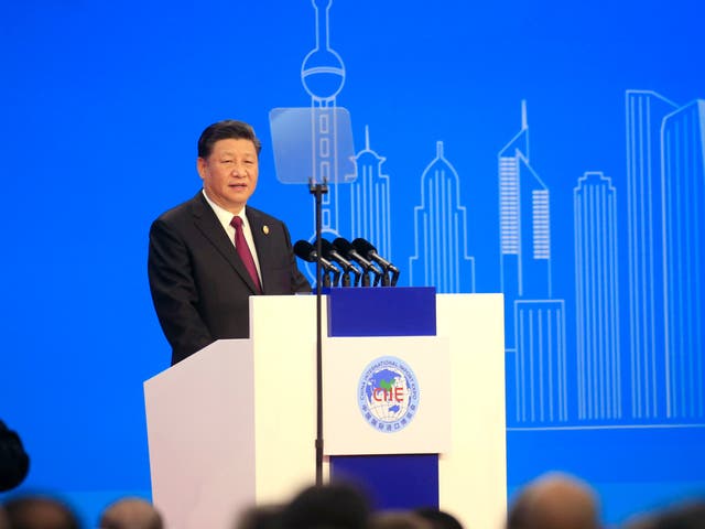 Chinese President Xi Jinping speaks at the opening ceremony for the China International Import Expo in Shanghai
