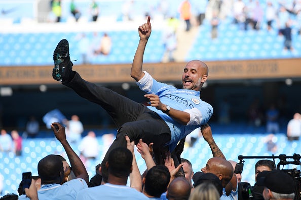 Guardiola clinched League and Carabao Cup titles in his second season at City