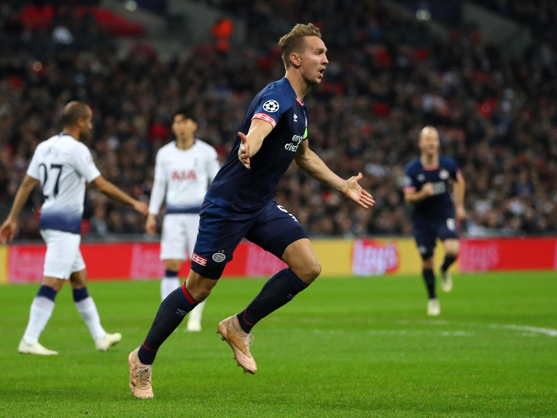 Luuk de Jong celebrates his goal for PSV