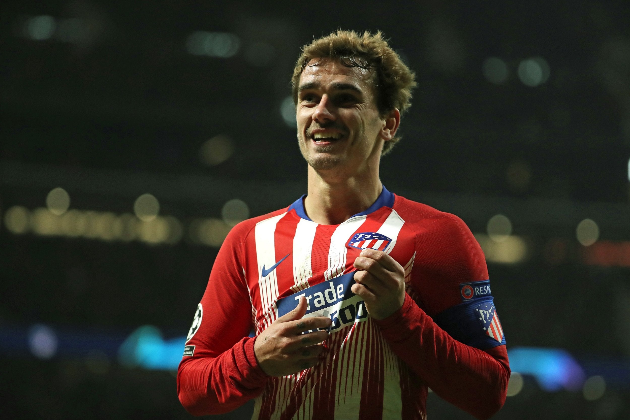 Antoine Griezmann celebrates after scoring in Atletico's win over Dortmund