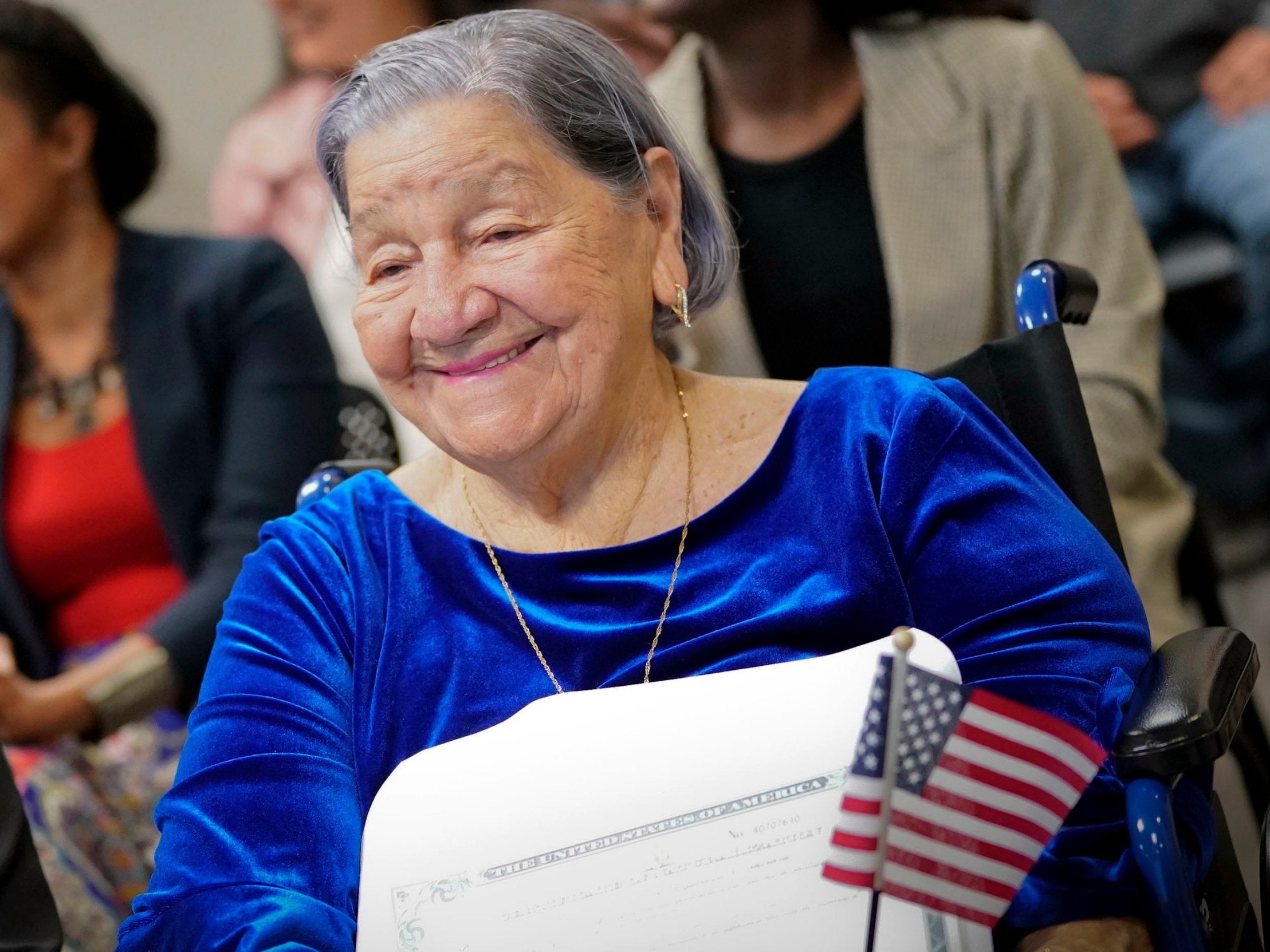 Maria Valles Bonilla came to the US at the age of 90, moving from her home in El Salvador