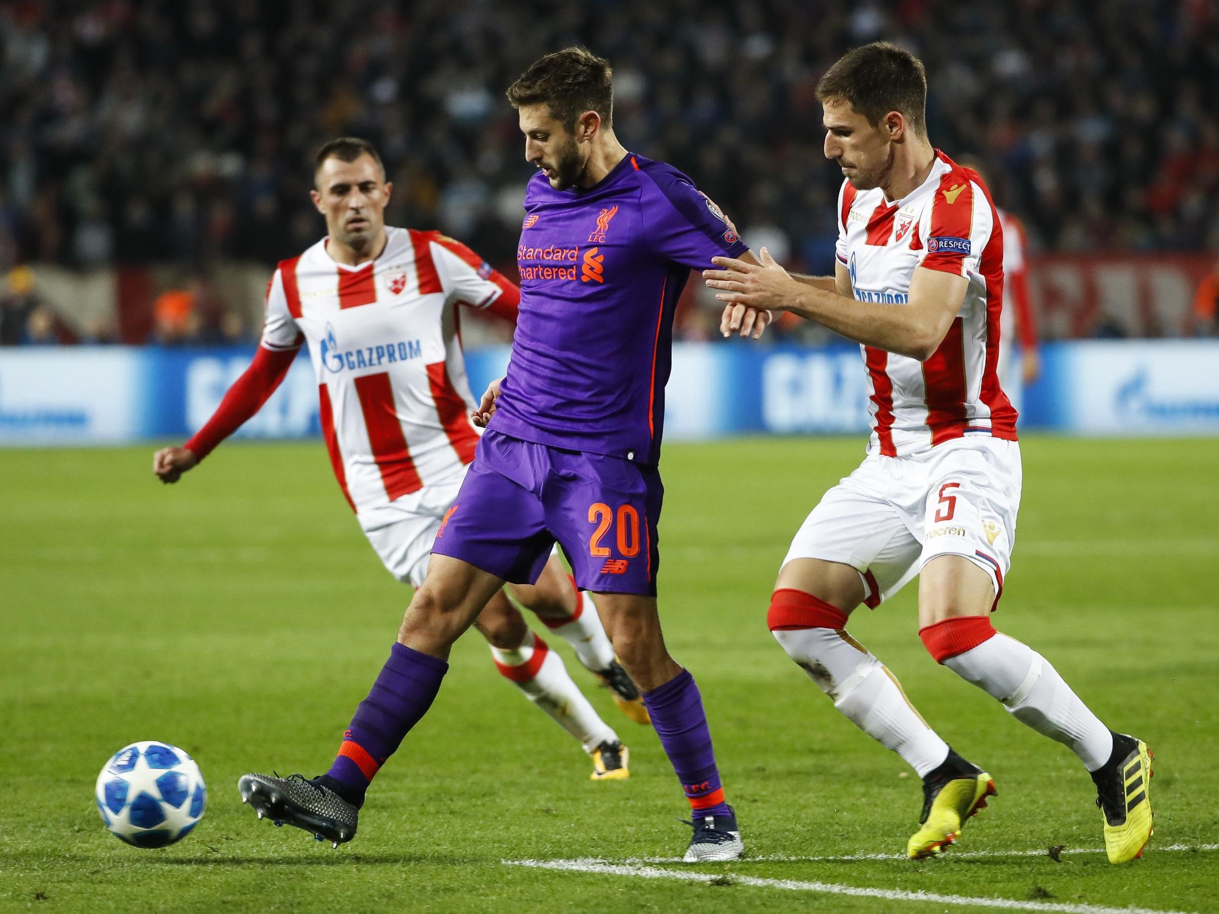 Lallana was unable to inspire Liverpool to fight back against Red Star in Belgrade