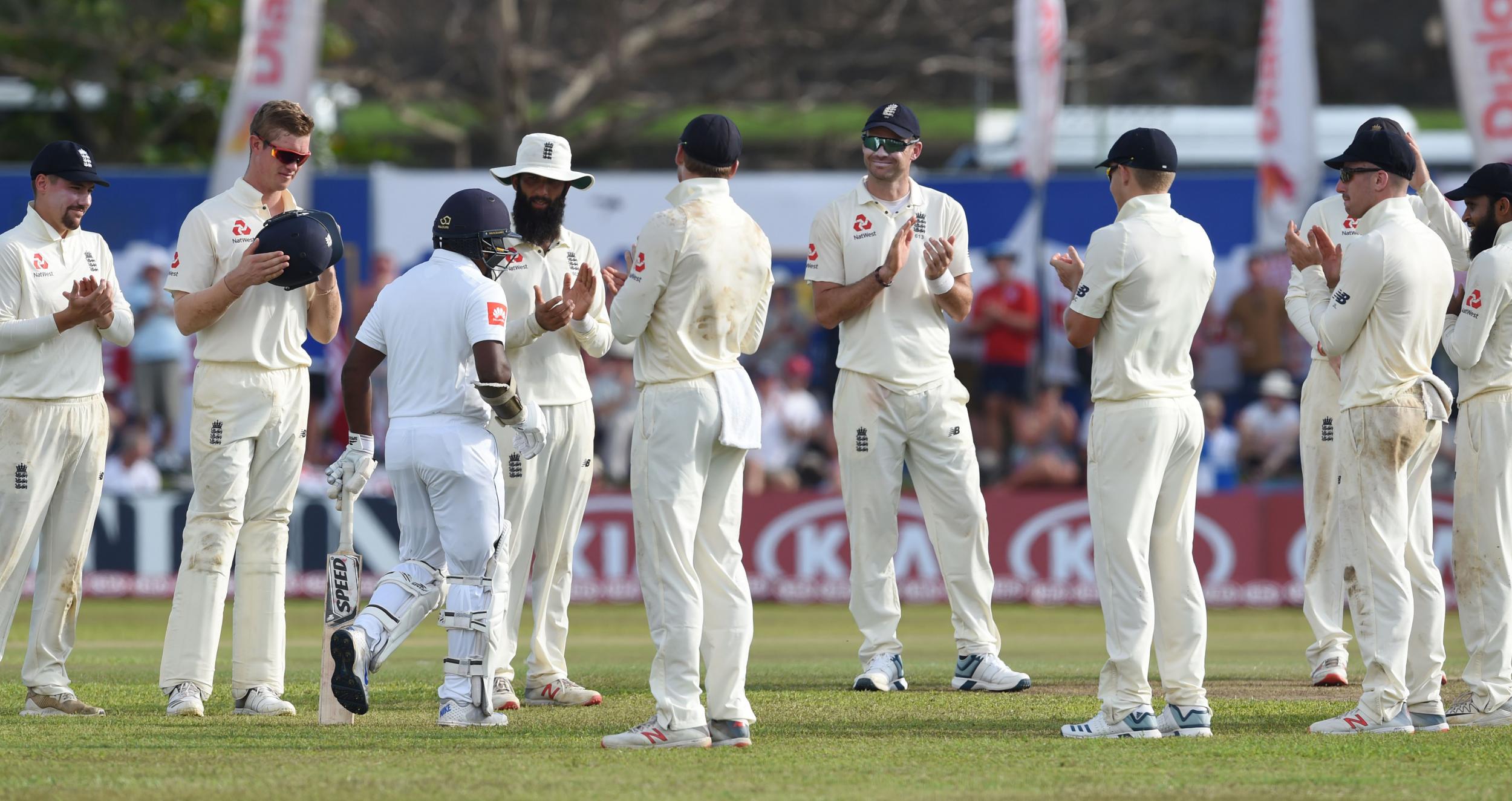 Rangana Herath was given a guard of honour as he went out to bat