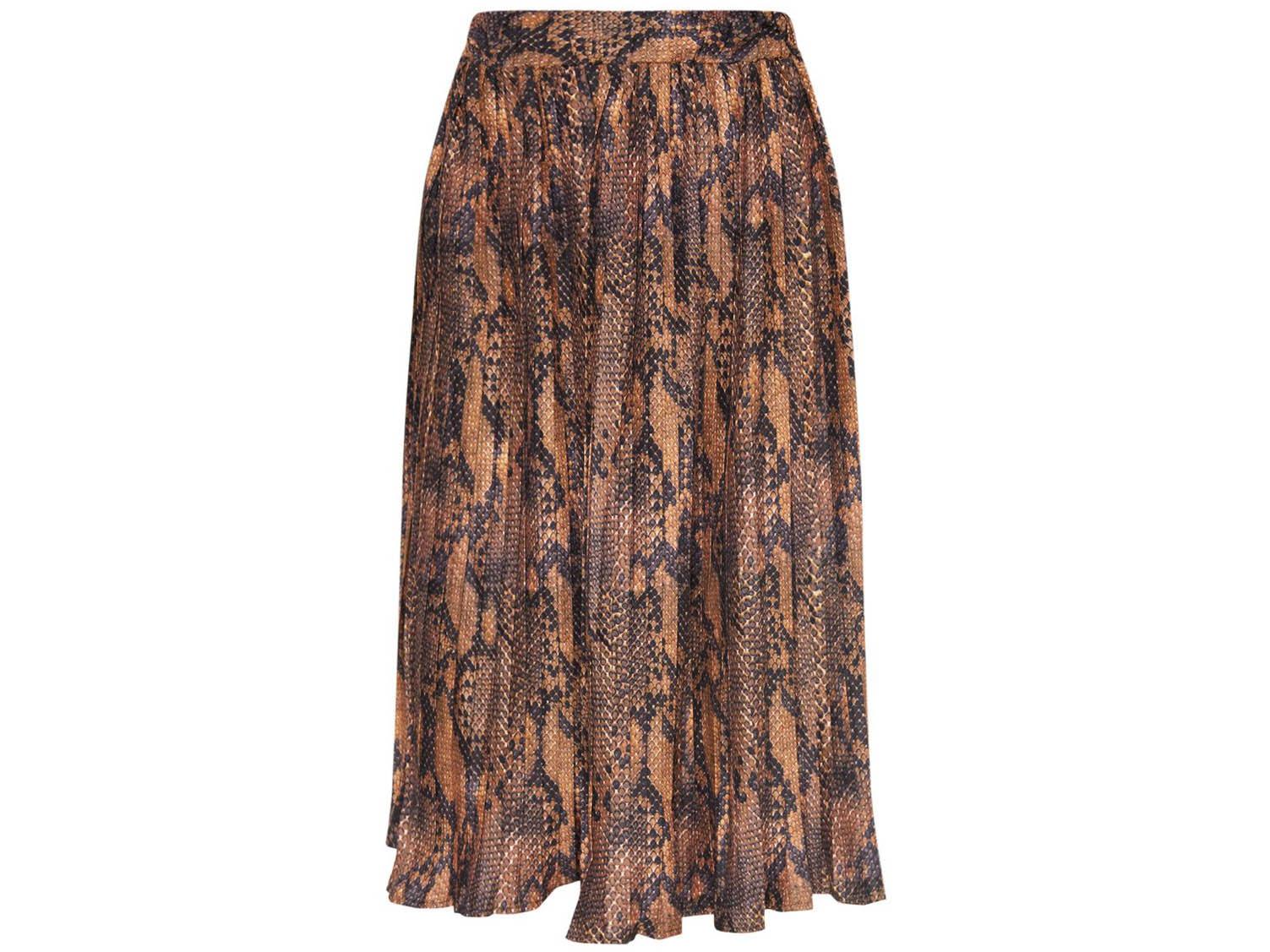 Snake Printed Pleat Midi Skirt, £25, Pretty Little Thing