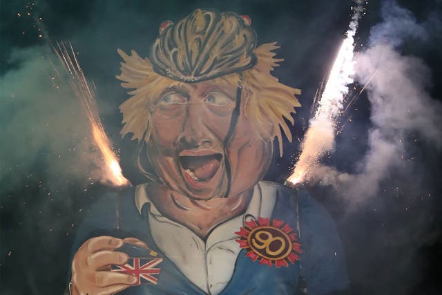 The controversy took place at the Edenbridge bonfire event, which this year saw an effigy of Boris Johnson burned