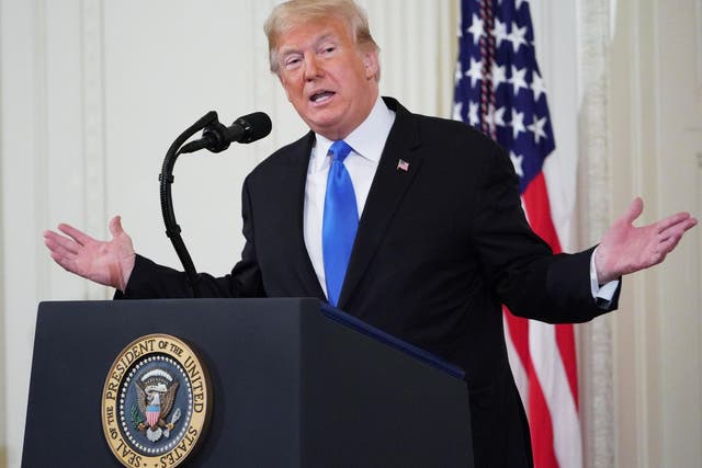 US President Donald Trump speaks during a post-election press conference at the White House on 7 November 2018.