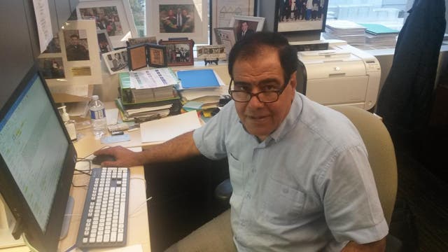 Izzeldin Abuelaish pictured in his office at the University of Toronto. He took the Israelis to court after the death of his children.