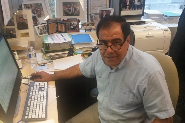 Izzeldin Abuelaish pictured in his office at the University of Toronto. He took the Israelis to court after the death of his children.