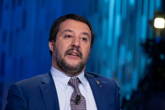 Italian interior minister and far-right League politician Matteo Salvini