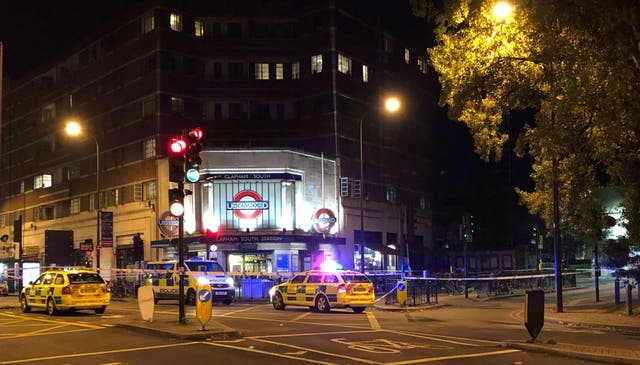 Police activity outside Clapham South tube station after a 17-year-old boy was fatally stabbed on 2 November