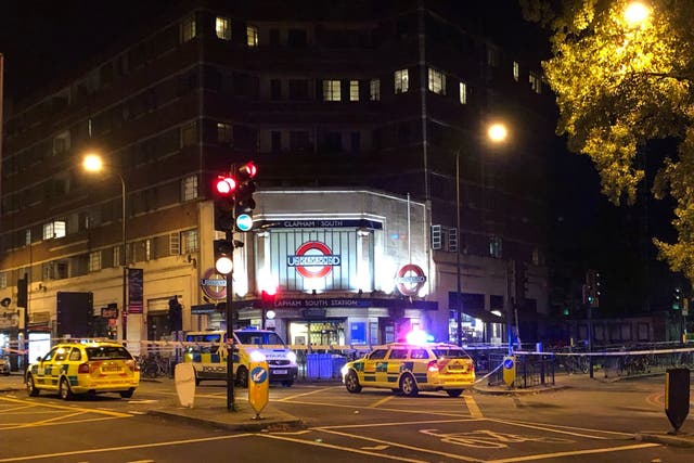 Police activity outside Clapham South tube station after a 17-year-old boy was fatally stabbed on 2 November
