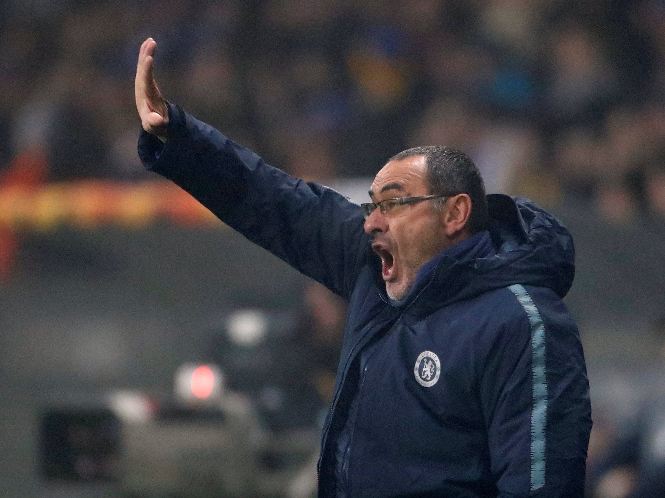 Maurizio Sarri was animated on the touchline