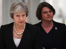 May warns DUP of customs border in Irish Sea in case of no deal