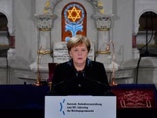 Angela Merkel addresses Kristallnacht remembrance ceremony