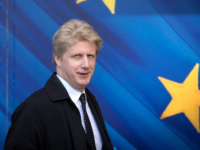 Jo Johnson arrives at the European Commission in Brussels, Belgium