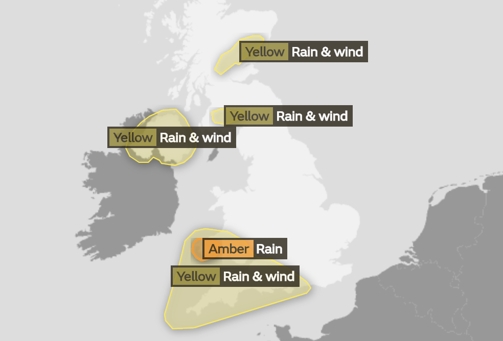 Heavy weather: the current Met Office warnings