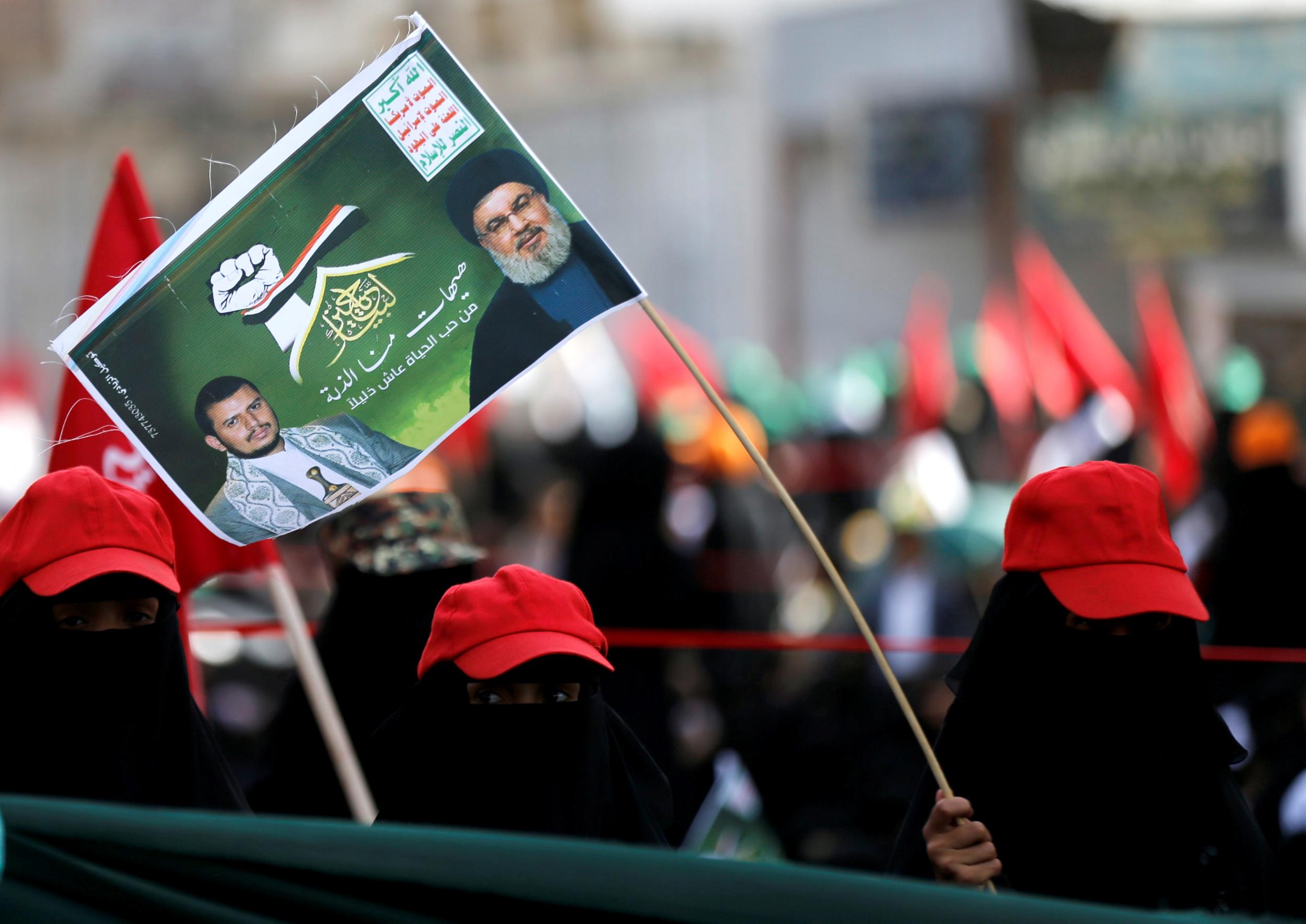 Houthi women in September mark the fourth anniversary of their takeover of the Yemeni capital (Reuters/Khaled Abdullah)