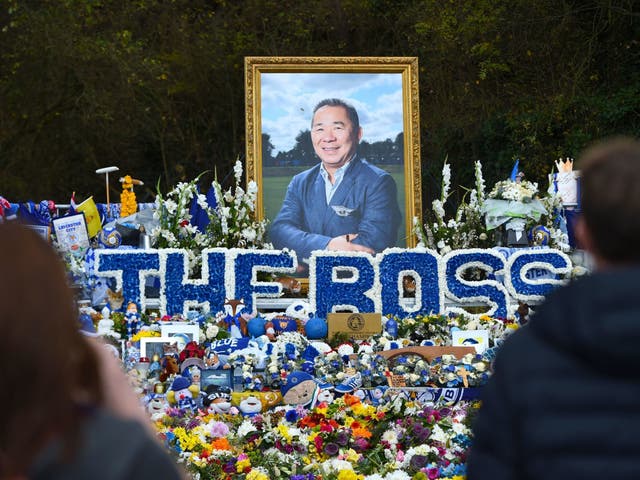 Tributes to the former Leicester City owner, Vichai Srivaddhanaprabha