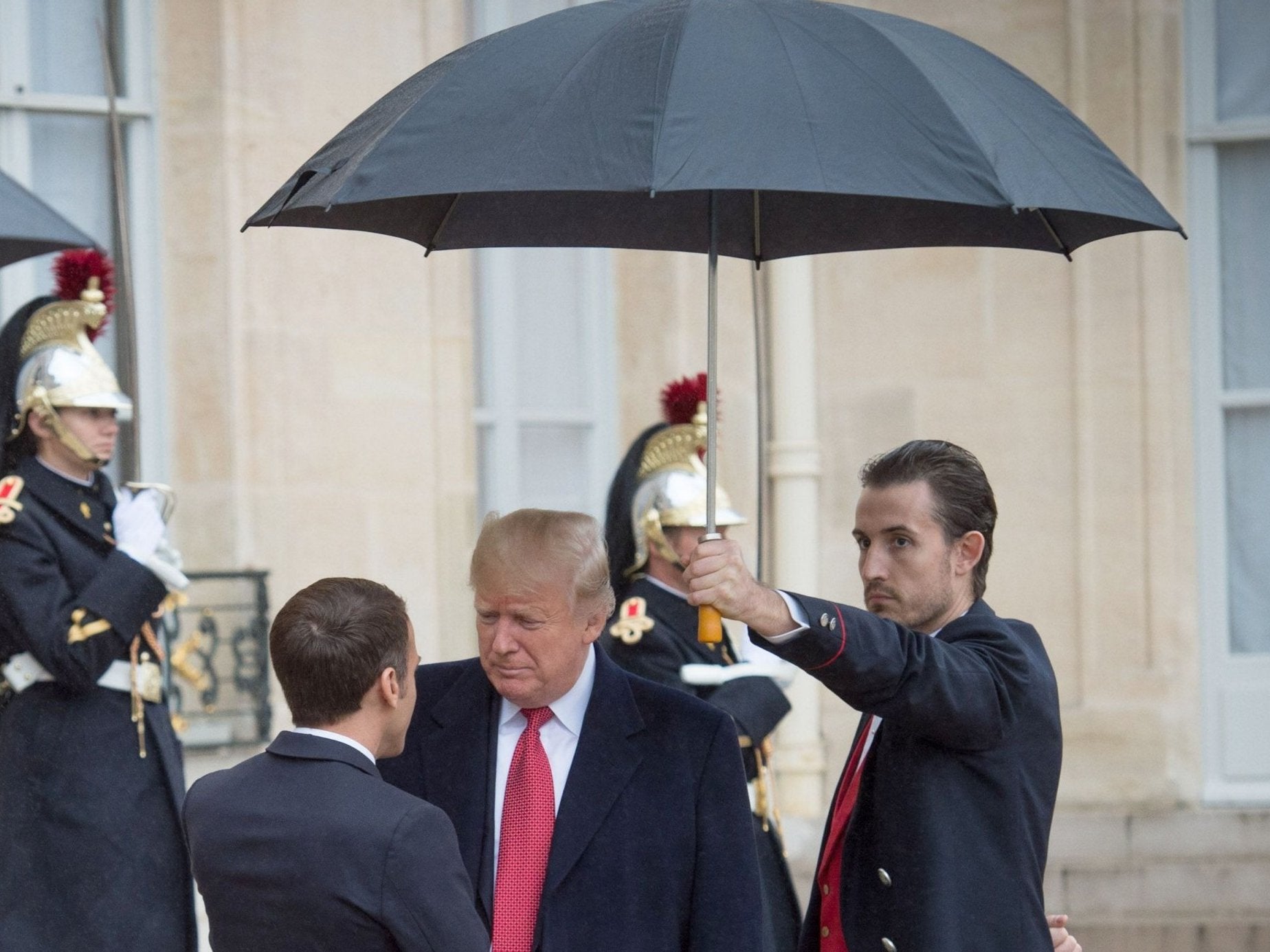 Donald Trump meets French president Emmanuel Macron in Paris