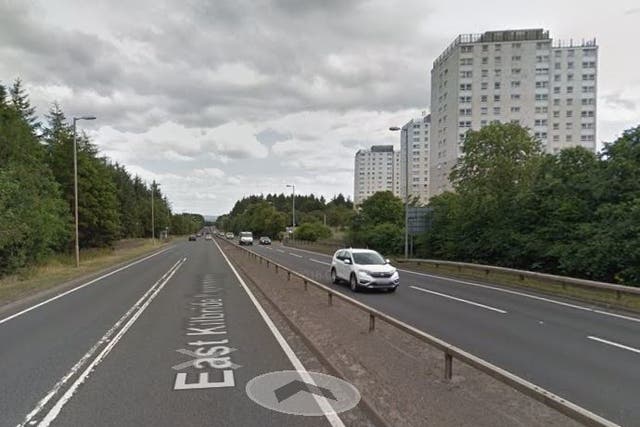 The crash, at East Kilbride near Glasgow, left a motorcyclist dead and a car driver needing hospital treatment