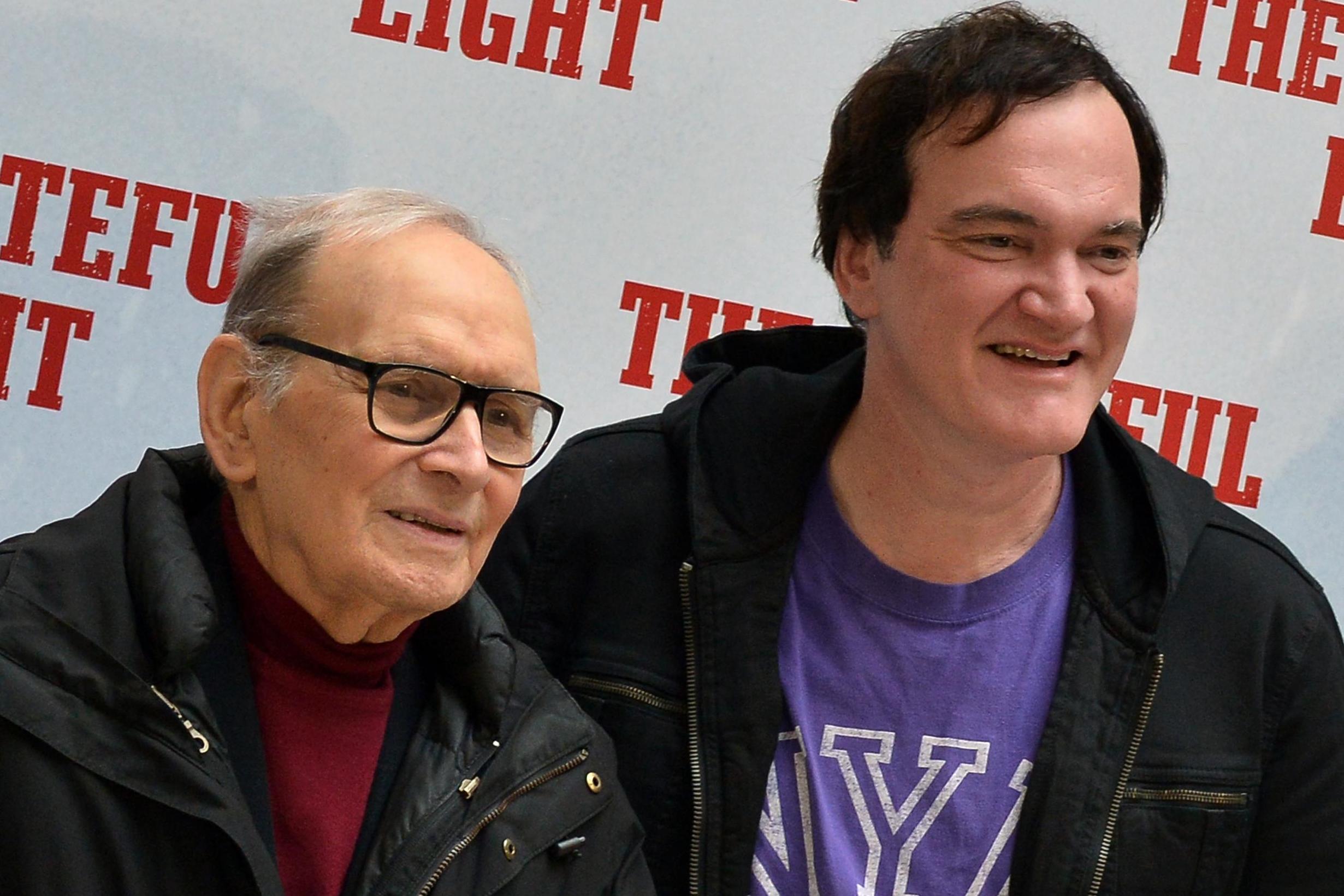 Italian composer Ennio Morricone with Quentin Tarantino