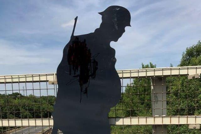 The statue (not pictured) was one of numerous British Legion 'silent silhouettes' installed across the UK ahead of Remembrance Day