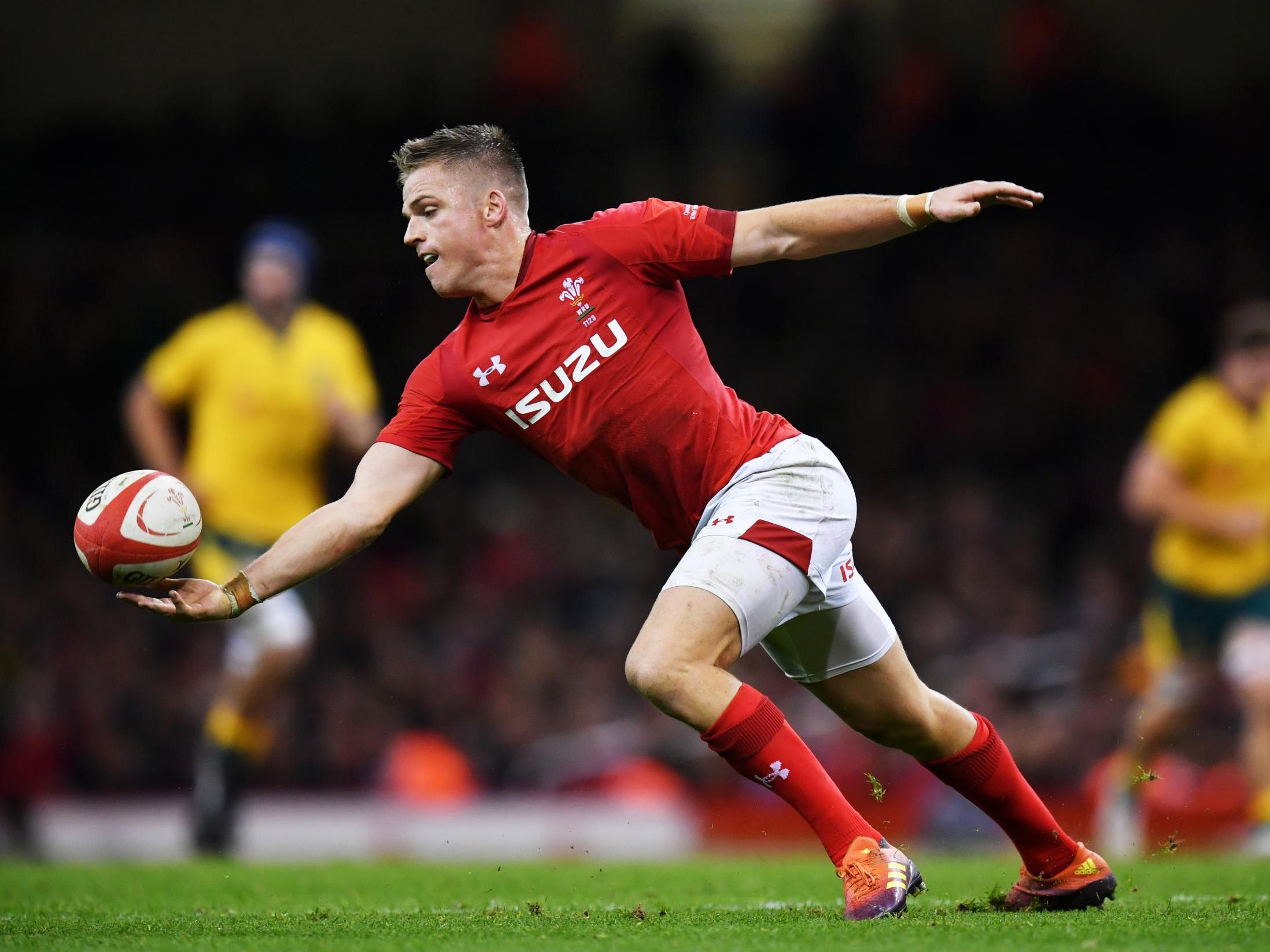 Gareth Anscombe in action for Wales during Saturday’s clash