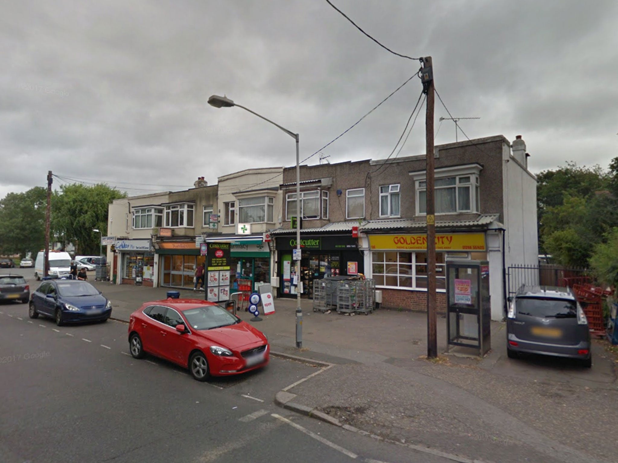 The incident unfolded outside a row of shops in Pitsea on Saturday