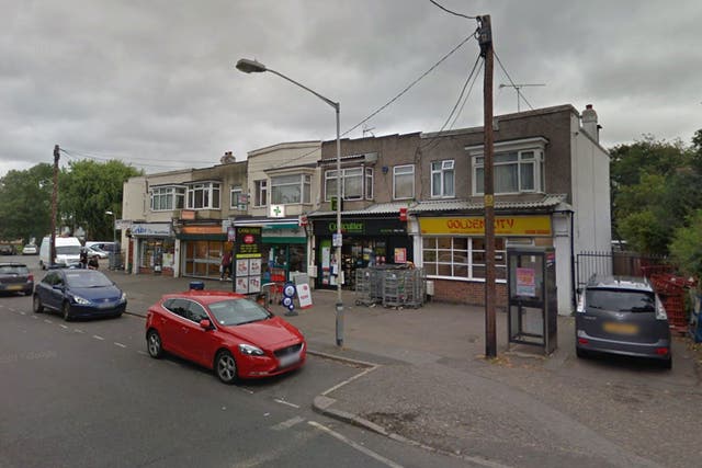 The incident unfolded outside a row of shops in Pitsea on Saturday