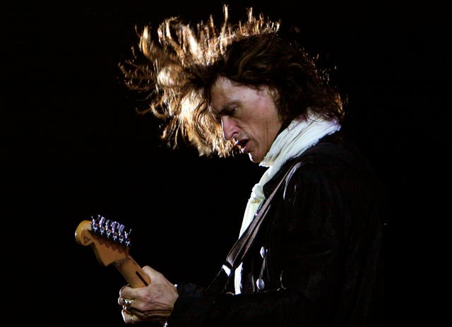 Joe Perry performing during an Aerosmith concert. The guitarist was rushed to hospital after a surprise performance with Billy Joel in Madison Square Garden, New York